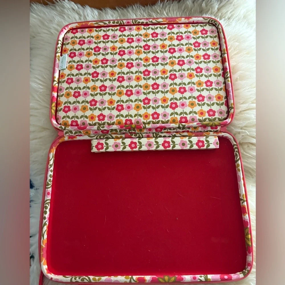 Vera Bradley Floral Quilted Laptop Bag in Pink, Orange, Green